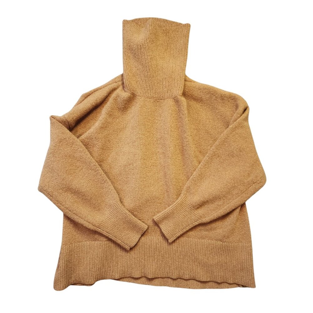 French Connection Women's Long Sleeve Turtleneck Sweater Camel Size M